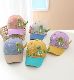 Ball Caps Cute Cartoon Baby Baseball Cap Spring Summer Dinosaur Boy Girl Outdoor Sun Hat Soft Brim Adjustable Kids Visor 25T6859259