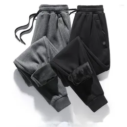 Men's Pants Autumn And Winter Men Clothing Streetwear Sweatpants Velvet Wear Outside Bound Feet Sports Thickening Keep Warm