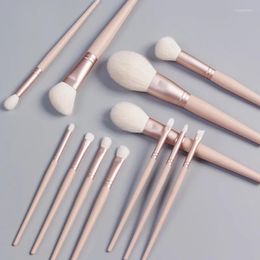 Makeup Brushes 12pcs/set White Goat Hair Set Powder Contour Make Up Brush Soft Eyeshadow Blush Highlight Brow Cosmetic Tools