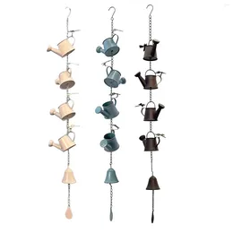 Garden Decorations Watering Can Bell Rustic Metal Rain Chains 107cm Durable Rainwater Diverter For Heavy Stylish Multifunctional