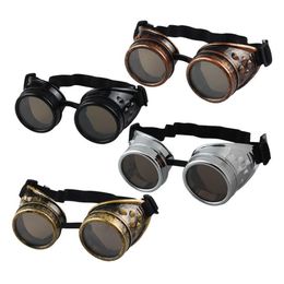 Whole- Unisex Vintage Victorian Style Steampunk Goggles Welding Punk Glasses Cosplay Glasses Sunglasses Men Women's Ey258n