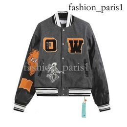 Off Jackets Windbreaker Varsity Vintage Loose Long Baseball Hip Hop Harajuku Offs White Letter Embroidery Streetwear Men Unisex Coats 9 P3w0 722