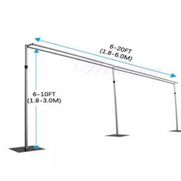 3MX6M Doubled Hanger Wedding Backdrop Stand With Expandable Rods Backdrop Frame Adjustable Stainless Steel Pipe Wedding Props222N