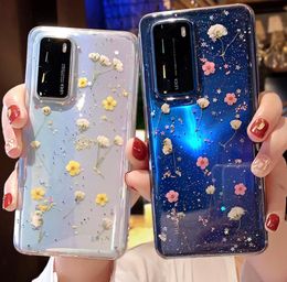 Real Dried Flower Clear Phone Case For Samsung Galaxy A52 A72 A12 A32 S21 S20 FE S10 Plus Note20 Ultra Soft Epoxy Bumper5076199