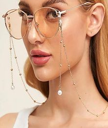 Pendant Necklaces KINFOLK Women Beaded Glasses Pearl Eyeglasses Holder Strap Sunglasses Chain Silicone Loops Accessory Gift5424112