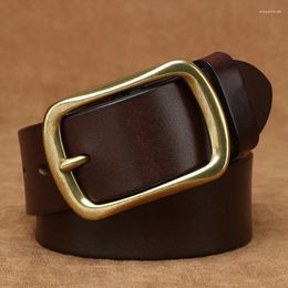 Belts Translucent Dyed Business Belt Men's Genuine Leather Top Layer Pure Cowhide Needle Buckle Versatile Youth Suit