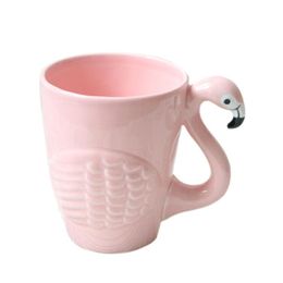 3D Cartoon Flamingos Bird Mug Ceramic Cute Animal Coffee Cups for girl Birthday Gift Decoration312z