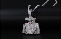 ICED OUT CZ BLING CLOWN MICKY PENDANT NECKLACE MENS Micro Pave Cubic Zirconia Simulated Diamonds GIFTTS Necklace2654940