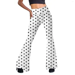 Women's Pants Womens Polka Dot Print Casual Wide Leg High Waist Loose Summer Trousers Streetwear Vintage Mujer Pantalones 4