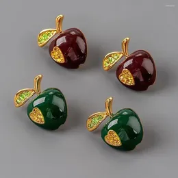 Stud Earrings Cute Apple Designer Fruit Shape Red Jewellery Fashion Girl Christmas Gift Wholesale