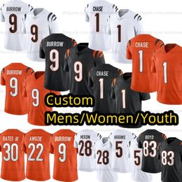 Joe Burrow 9 1 Ja'marr Chase Football Jersey Evan Mcpherson Joe Mixon Sam Hubbard Logan Wilson Trey Hendrickson Myles Murphy Jake Browning Cam Taylor-britt Custom