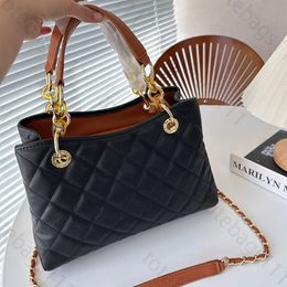 large capacity shopping bag tote bags with handle new handbag crossbody purse shoulder fashion letter plaid tartan removable shoulder strap genuine leather