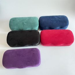 Brand Men Women Sunglasses Case Glasses Box Black Purple Blue Velvet Eyewear Eyeglasses Protective256G