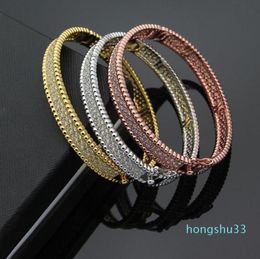 Bangle Brand Design Fashion Famous Jewellery Bead Ball Bracelet For Women Wedding Full Stone Clover Zircon Luxury7331672