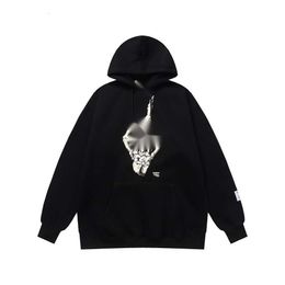 GELLERY DAPT Designer Hoodie Top Quality Women's Hoodies Sweatshirts Autumn And Winter Finger Skeleton Head Velvet Hooded Sweater For Men And Women