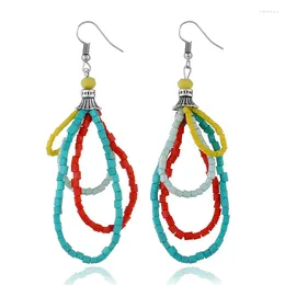 Dangle Earrings Bohemian Handmade Beaded Drop For Women Fashion Boho Colourful Acrylic Earring Summer Beach Statement Jewellery