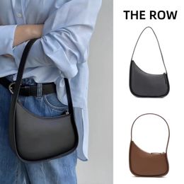 Luxury Designer Leather Shoulder Bag Vintage Large Capacity Purse And Handbag Cowhide Armpit Crossbody Bag Lunch Box Bag 240227