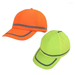 Ball Caps Reflective Stripe Baseball For Sanitation Workers Improve Visibility