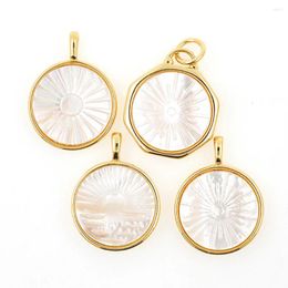 Pendant Necklaces Trend Round Shell Gold Plated Freshwater Pearl Noble Jewelry Making Women Necklace Accessories Gift Findings
