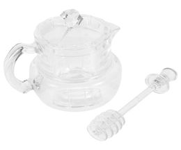 Spoons 1 Set Of Acylic Honey Jar Pot With Stirring Rod Syrup Storage9477571