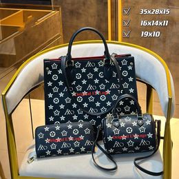 Горячие продажи Sac Original 3PCS Наборы Luis Shopping Tote Bag Известные бренды Монограммы Роскошные кошельки и сумки Зеркальное качество Дизайнерские сумки для женщин Dhgate New