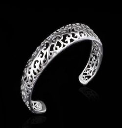 factory 925 Sterling Silver plated fashion Jewellery charm hollow bangle bracelet Girl Madam 10pcslot7167794