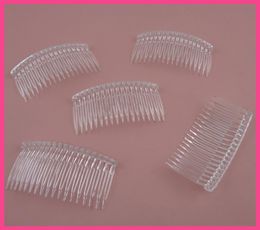 10PCS 90cm45cm 18teeth Clear Plain Plastic Side Comb for DIY bridal hair accessories handmade hair jewelry2995158