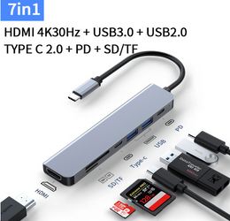 7 In 1 Type C Usb Hub Seven In One 4k 30hz Splitter Supports All Type C Channel Computers To Usb Compatible With Hdmi