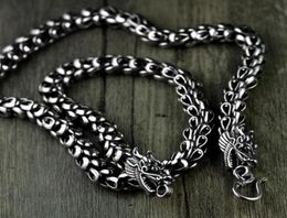 Chains 100925 Sterling Silver Necklace Thai Retro Court Original Handmade Fashion Mighty Dragon Scale303l9908862