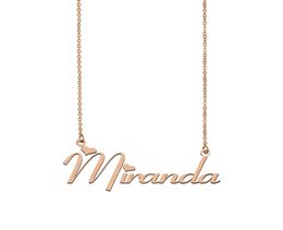 Miranda Name Necklace Custom Nameplate Pendant for Women Girls Birthday Gift Kids Friends Jewelry 18k Gold Plated Stainless S5394859