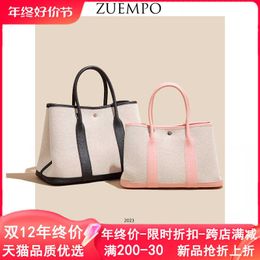 Wholesale Top Original Hremmss Party Garden tote bags online shop 2023 New Canvas layer Cowhide Womens Bag Handheld Large Capacity Genuine Have Real Logo