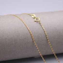 Chains Au750 Real 18K Yellow Gold Chain Neckalce For Women 0.8mm Daigaole Choker Necklaces 16inch Length