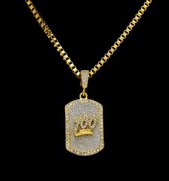 Hip Hop 100 Military Jesus icense Rhinestone Pendants Necklaces Rock Jewellery Gifts for woman and man NE6918102137