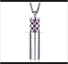 Easter Gift 316L Stainless Steel Flower Coin Star Wings Tube Perfume Bottle Urn Necklace Memorial Ash Keepsake Cremation B0Klc Nec8755833