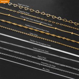 2023 cadena de plata 925 italiana chain Jewellery Wholesale Solid Sterling Silver Cross Box Snake Bead Bamboo Twisted Link Chains