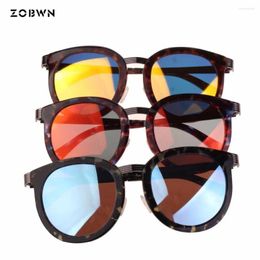 Sunglasses Mix Wholesale Round Women Gold Film Blue Sun Glasses Woman Frame Eyewear Female Anti-reflection Protection Uv400