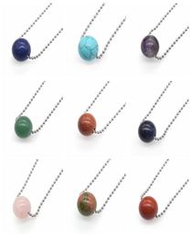 Fashion Hole Beads Natural Gem stone Adjustable Necklace with bead chains Fashion Jewelry4153232