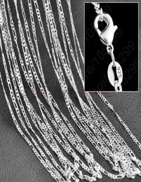 10pcsLot 2mm Figaro Chain 925 Sterling Silver Jewellery Necklace Chains with Lobster Clasps Size 16 18 20 22 24 26 28 30 Inch4783097