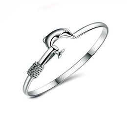 925 silver charm bangle Fine Noble mesh Dolphin bracelet fashion Jewellery GA1503556440