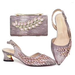 Dress Shoes Doershow High Quality African Style Ladies And Bags Set Latest Pink Italian Bag For Party! HPM1-3