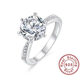 Wedding Rings 100 925 Sterling Silver Set For Women Sparking Created Moissanite Gemstone Diamonds Engagement Fine Jewelry5180198