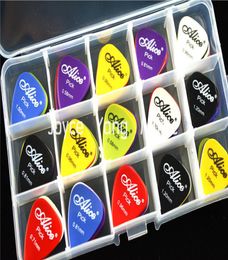 Lots of 100pcs Alice Smooth Nylon Acoustic Electric Guitar Picks Plectrums1 Large Plastic Picks Holder Case Box3091487