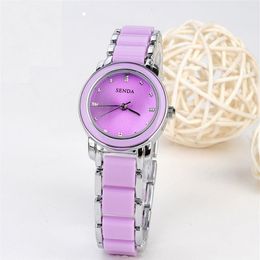 SENDA Brand Mother Pearl Shell Dial Trendy Quartz Womens Watch Delicate Students Watches Jewellery Buckle Fashion Ladies Wristwatche255t