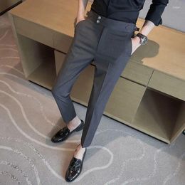 Men's Suits Summer Thin Formal Trousers Slacks Mens Work Business Man Casual Tailoring Clothes Social Suit Clothing Elegant C44