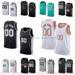 Custom 2023-24 Printed Basketball 1 Victor Wembanyama Jersey 3 Keldon Johnson 17 Doug McDermott Devonte Graham Blake Wesley Khem Birch Zach Collins Cedi Osman Shorts