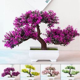 Decorative Flowers Wreaths Artificial Plants Bonsai Small Tree Pot Fake Plant Potted Ornaments For Home Festival Wedding Decoration Accessories 231213