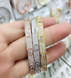 Jewellery custom 18k rose gold bracelet female love wide version narrow version full diamond starry white gold without diamond nails4464073