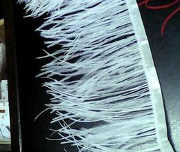 10 yardslot WHITE ostrich feather trimming fringe 1013cm in width for wedding dress2464557
