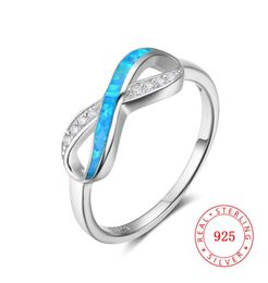 China Genuine 925 Sterling Silver Ring Endless Love Infinity Women Gift high quality blue fire opal infinite design engagement rin8495654