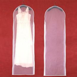 Garment Dress Bags Transparent Wedding Bridal Dressing Clothes Suit Coat Dust Cover With Zipper For Home Wardrobe Gown Storage Bag322c